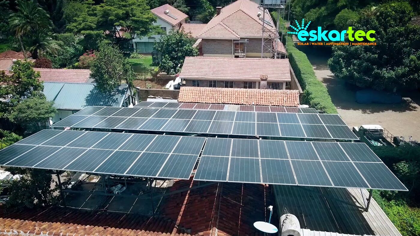 Drone view of Eskartec solar PV installation project